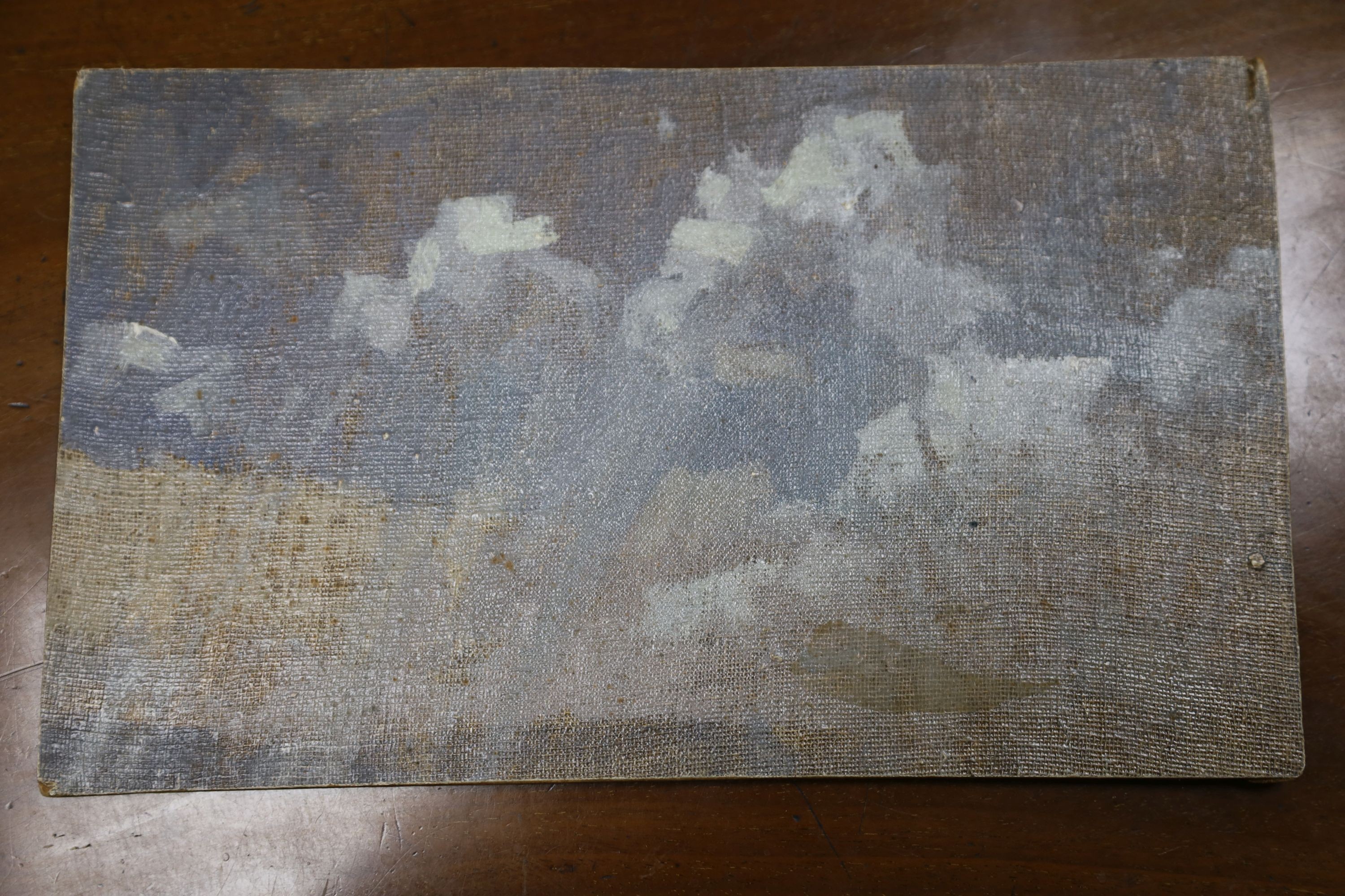 Michael Cadman (1920-2010), fourteen assorted oils on board, mostly landscapes, largest 30 x 46cm, mostly unframed and many unsigned, together with a sketch book